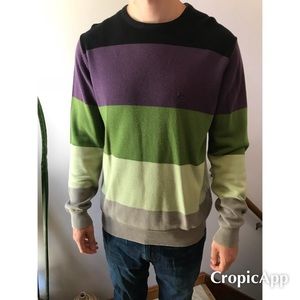 éS Skateboarding Striped Crewneck